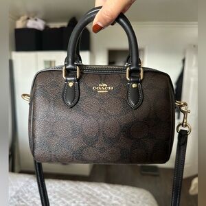 Coach Signature Brown Mini Rowan Bag